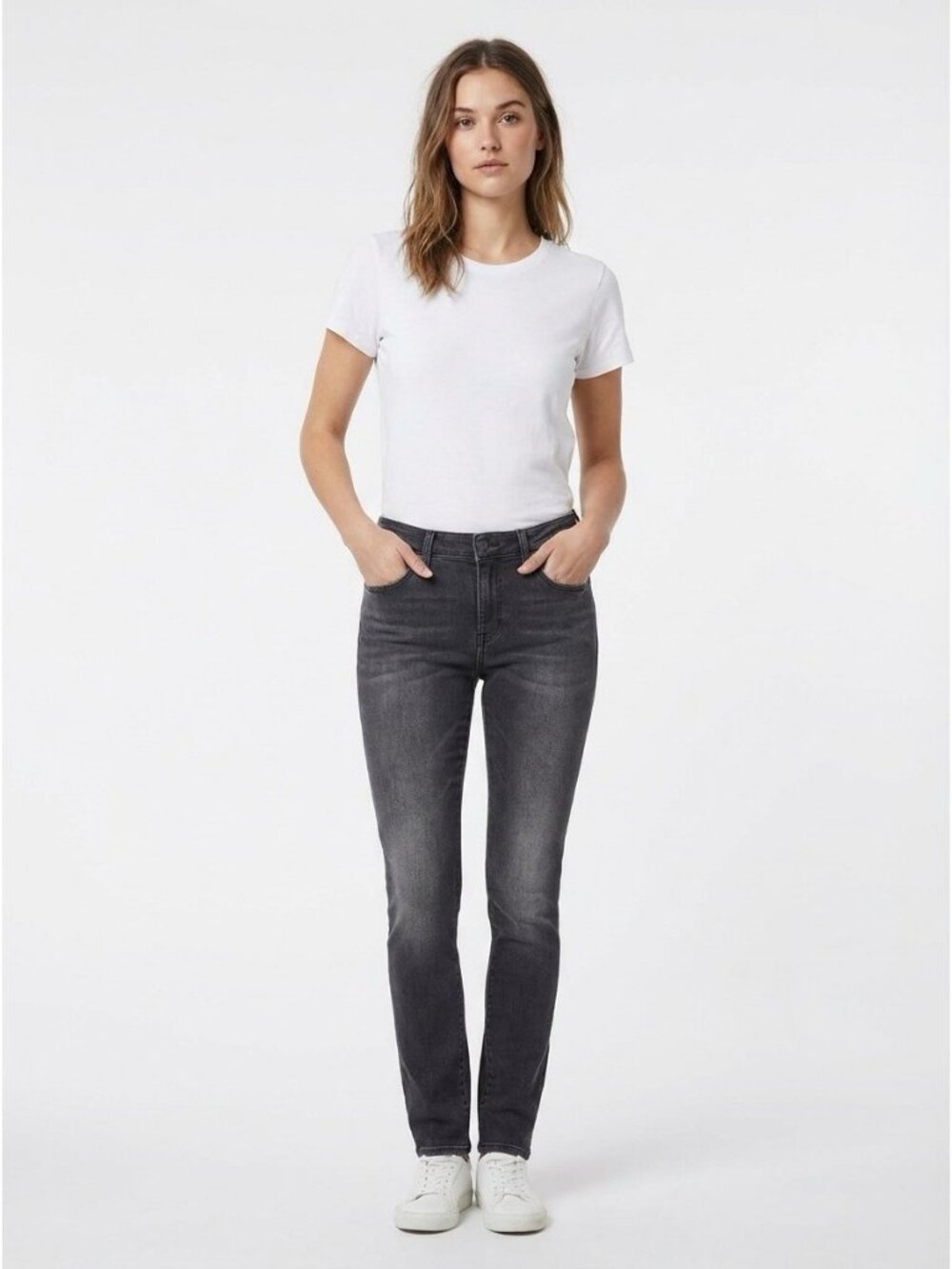 Hudson Women Nico Mid Rise Super Skinny Jeans Grey Size 27 MSRP $195